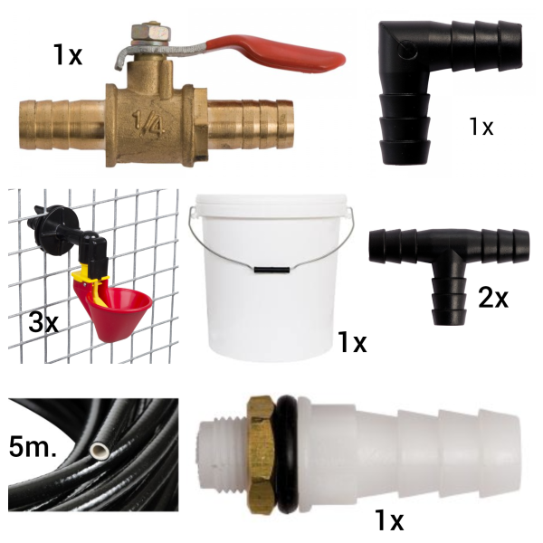 Profesionalus 20L putpelių ir viščiukų girdymo komplektas (narvams) - Image 3