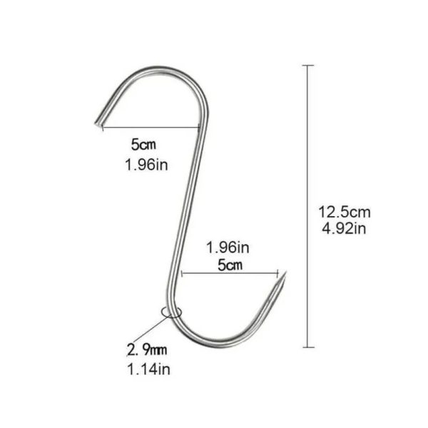 Nerūdijančio Plieno "S" Kabliai 2 Vnt. - Image 7