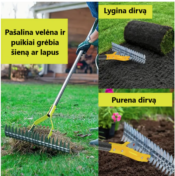 Grėblys vejai paruošti